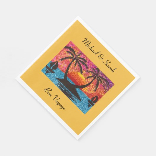 Papier Napkin - Bon Voyage Party Servet (Hoek)