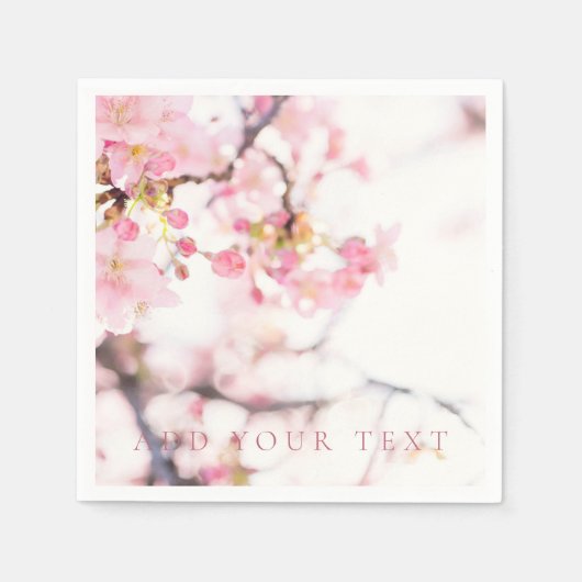 PAPIER NAPKIN : CHERRY BLOSSOM BRANCH SERVET (Voorkant)