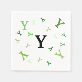 Papier Napkin - Gejodeerde brieven in de groenen Servetten