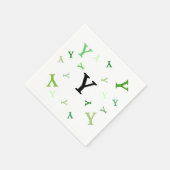 Papier Napkin - Gejodeerde brieven in de groenen Servetten (Hoek)