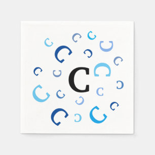 Papier Napkin - Gejokte brieven in blauw Servetten