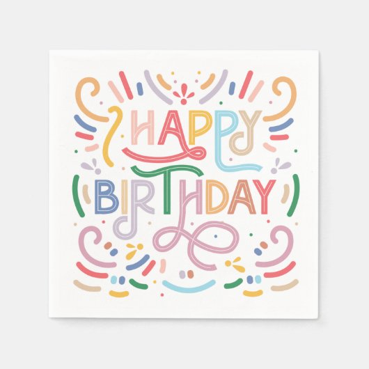 PAPIER NAPKIN : HAPPY BIRTHDAY SERVET (Voorkant)