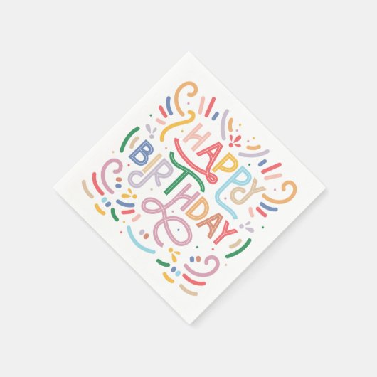 PAPIER NAPKIN : HAPPY BIRTHDAY SERVET (Hoek)