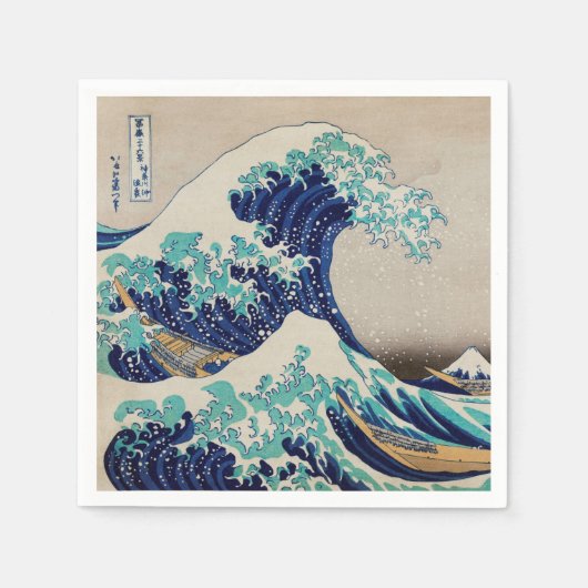PAPIER NAPKIN : HOKUSAI : DE WAVE SERVET (Voorkant)