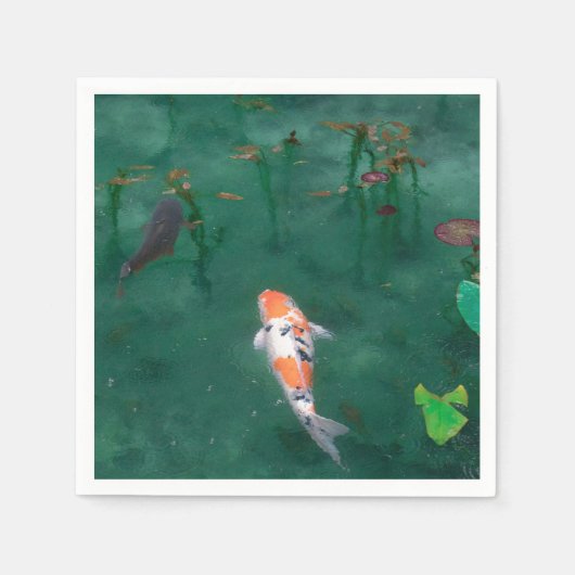 PAPIER NAPKIN : JAPANS PAINTING : KOI SERVET (Voorkant)