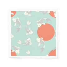 PAPIER NAPKIN : JAPANSE STIJL : KOI FISH PATTERN