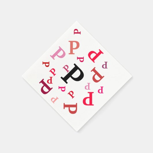 Papier Napkin - Jumbride brieven in Reds en Pinks Servetten (Hoek)