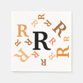 Papier Napkin - Jumbries in bruin en Oranje Servetten (Voorkant)