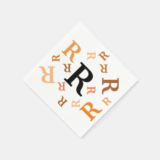 Papier Napkin - Jumbries in bruin en Oranje Servetten (Hoek)