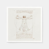 PAPIER NAPKIN : LEONARDO DA VINCI : VITRUVIAN MAN SERVET (Voorkant)