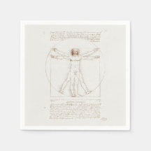 PAPIER NAPKIN : LEONARDO DA VINCI : VITRUVIAN MAN