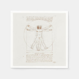 PAPIER NAPKIN : LEONARDO DA VINCI : VITRUVIAN MAN SERVET