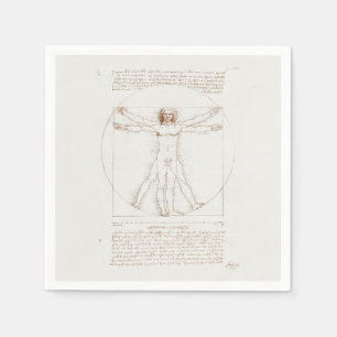 PAPIER NAPKIN : LEONARDO DA VINCI : VITRUVIAN MAN SERVET
