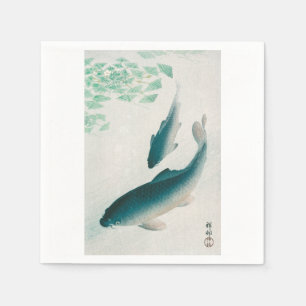 PAPIER NAPKIN : OHARA KOSON : CARP/KOI 1926 NAPKIN SERVET