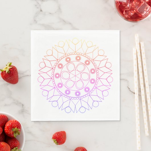 Papier Napkin - Pastel met kleur Mandala Pattern Servet (Insitu)