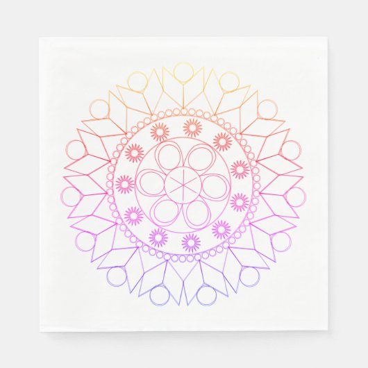 Papier Napkin - Pastel met kleur Mandala Pattern Servet (Voorkant)