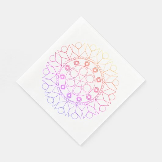 Papier Napkin - Pastel met kleur Mandala Pattern Servet (Hoek)