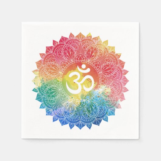 PAPIER NAPKIN : RAINBOW MANDALA SERVET (Voorkant)