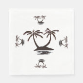 Papier Napkin- Silhouette of Tropical Island Servet (Voorkant)