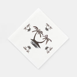 Papier Napkin- Silhouette of Tropical Island Servet