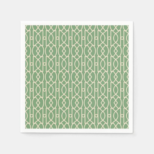 Papier Napkin - TRELLIS - GROEN Servet (Voorkant)