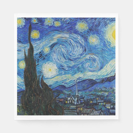 PAPIER NAPKIN : VAN GOGH : STERRENNACHT SERVET (Voorkant)