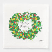 Papier Napkin: Vrolijk kerstfeest Servet (Voorkant)