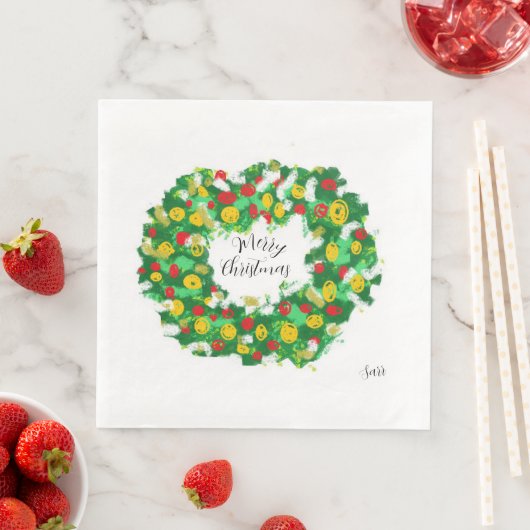 Papier Napkin: Vrolijk kerstfeest Servet (Insitu)