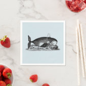 PAPIER NAPKIN :  walvis met geORGE SHAW Servet (Insitu)