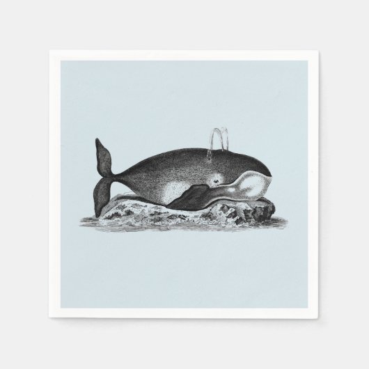 PAPIER NAPKIN :  walvis met geORGE SHAW Servet (Voorkant)