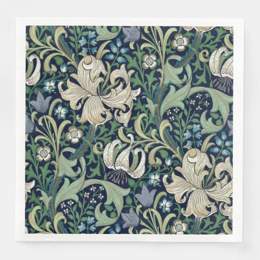 PAPIER NAPKIN : WILLIAM MORRIS : HONEYSUCKLE SERVET (Voorkant)