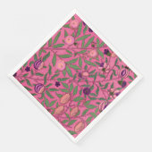 PAPIER NAPKIN : WILLIAM MORRIS : PINK POMEGRANATES SERVET (Hoek)