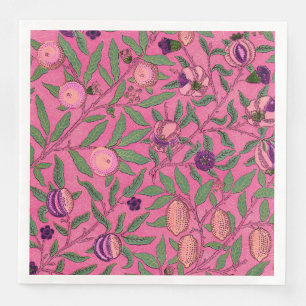 PAPIER NAPKIN : WILLIAM MORRIS : PINK POMEGRANATES SERVET