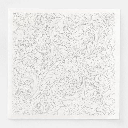 PAPIER NAPKIN : WILLIAM MORRIS : PLATTELANDSONTWER SERVET (Voorkant)