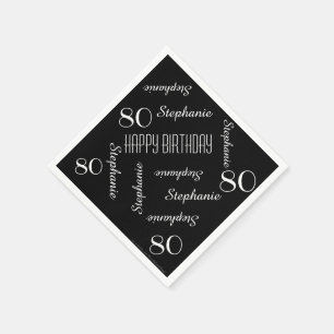 Papier Napkins, 80ste verjaardag Servetten