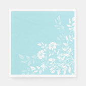 Papier Napkins-Aqua Floral Servet (Voorkant)