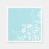 Papier Napkins-Aqua Floral Servet (Voorkant)