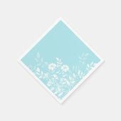 Papier Napkins-Aqua Floral Servet (Hoek)