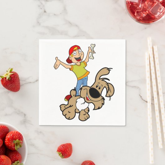 Papier Napkins, Boy Dog Bone Servet (Insitu)