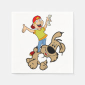 Papier Napkins, Boy Dog Bone Servet (Voorkant)