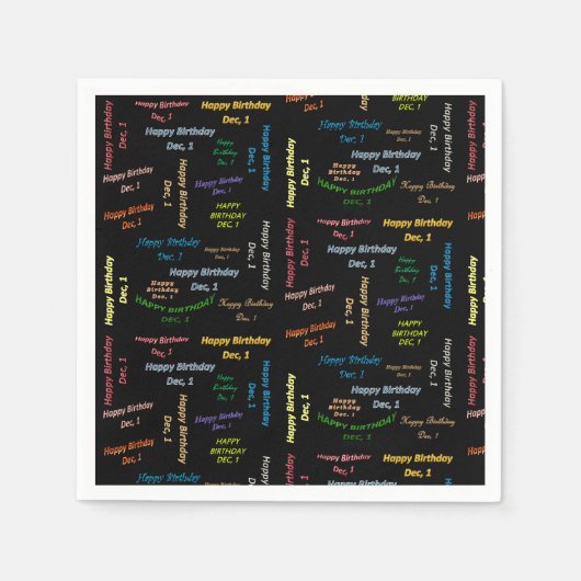 Papier Napkins December, 1 verjaardag Servet (Voorkant)