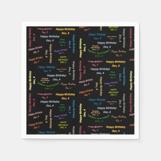 Papier Napkins December, 4 verjaardag Servet (Voorkant)
