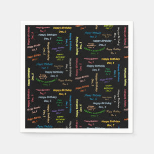 Papier Napkins December, 5 verjaardag Servet