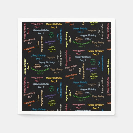Papier Napkins December, 7 verjaardag Servet (Voorkant)