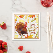 Papier: Napkins-Dessert-Happy Thanksgiving Turkey Servet (Insitu)