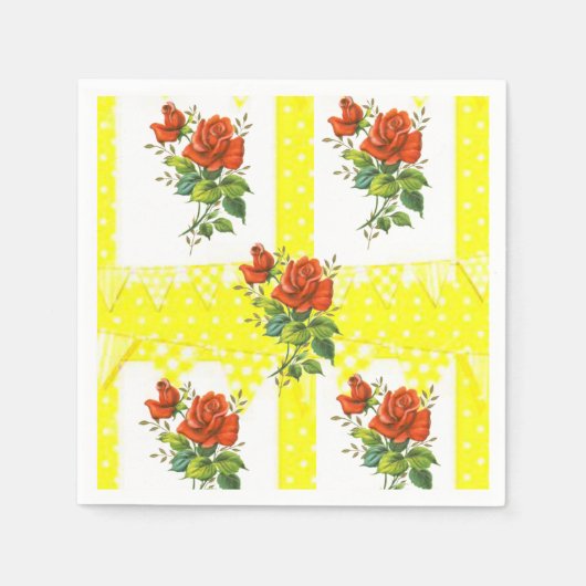 Papier Napkins Floral Servet (Voorkant)