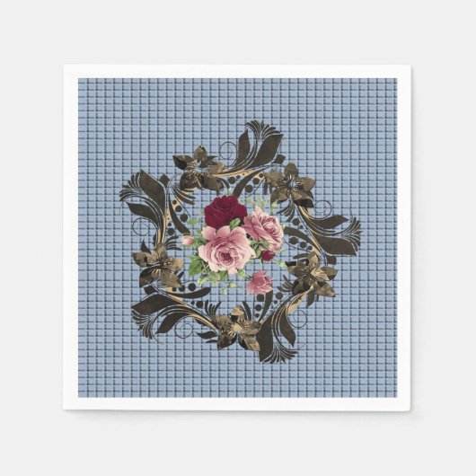 Papier Napkins Floral Servet (Voorkant)