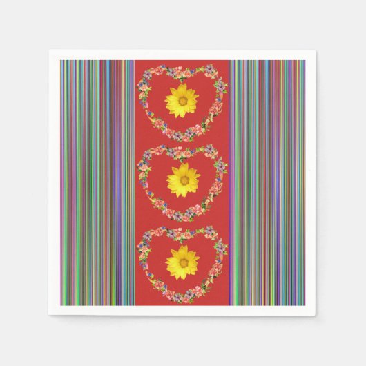 Papier Napkins Floral Servet (Voorkant)