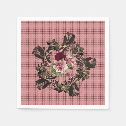 Papier Napkins Floral Servet (Voorkant)