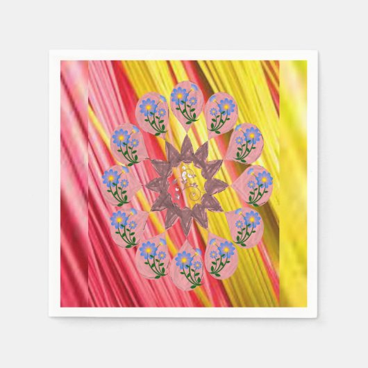Papier Napkins Floral Servet (Voorkant)